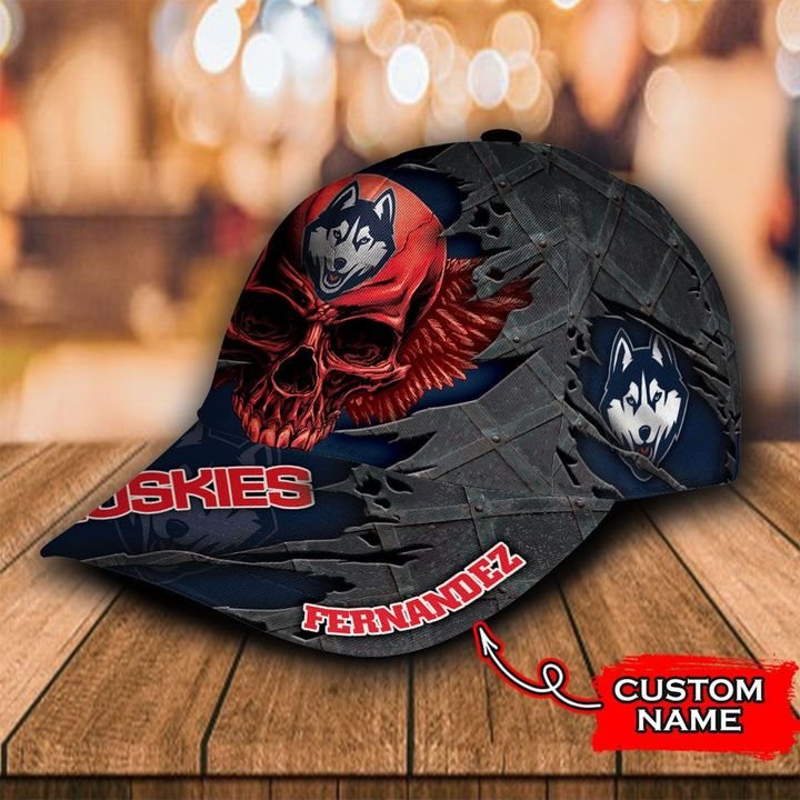 Personalized Connecticut Huskies 3d Skull Cap Hat 2