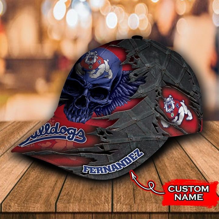 Personalized Fresno State Bulldogs 3d Skull Cap Hat 2