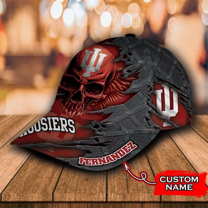Personalized Indiana Hoosiers 3d Skull Cap Hat 2