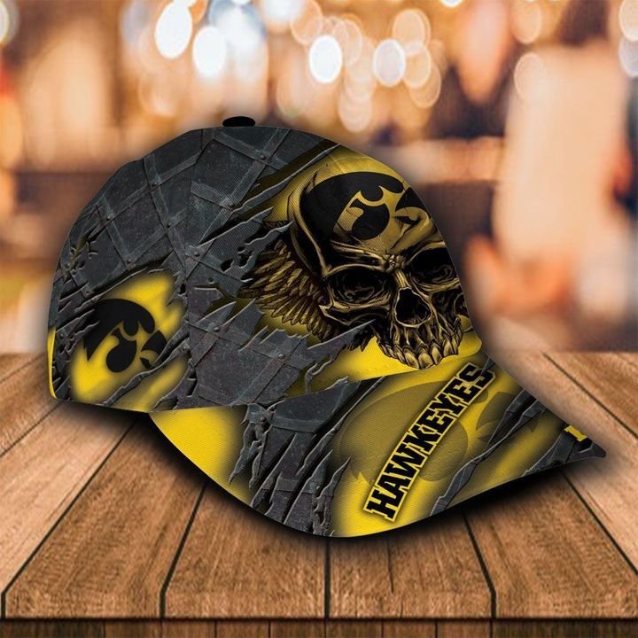 Personalized Iowa Hawkeyes 3d Skull Cap Hat 1