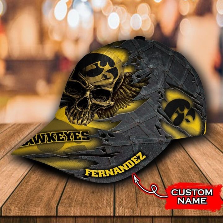 Personalized Iowa Hawkeyes 3d Skull Cap Hat 2
