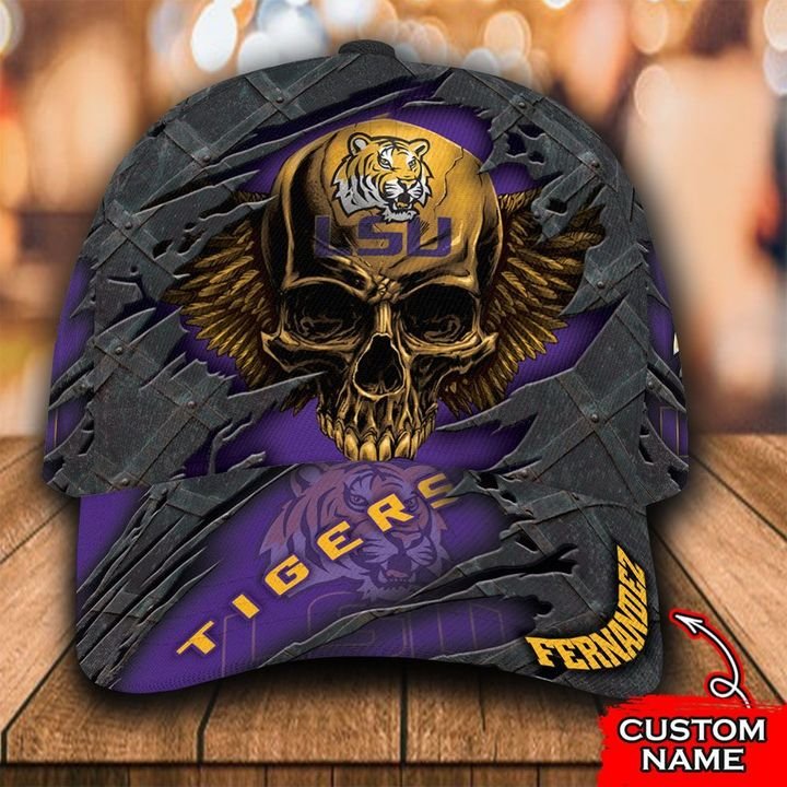 Personalized Lsu Tigers 3d Skull Cap Hat
