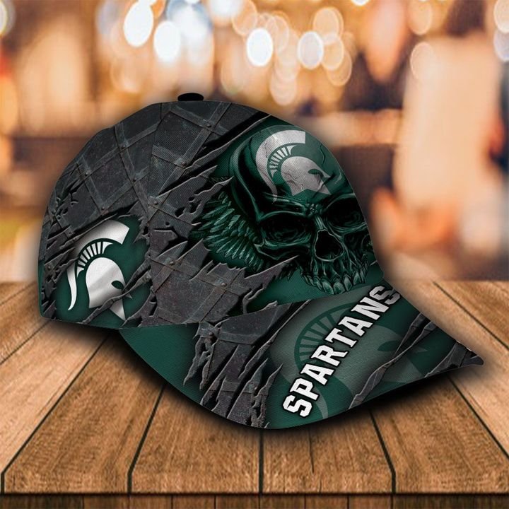 Personalized Michigan State Spartans 3d Skull Cap Hat 1