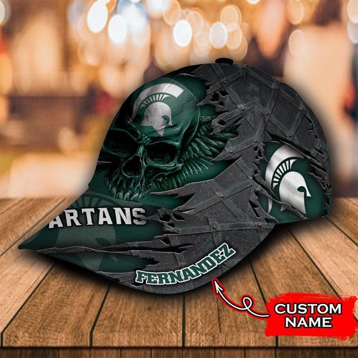 Personalized Michigan State Spartans 3d Skull Cap Hat 2