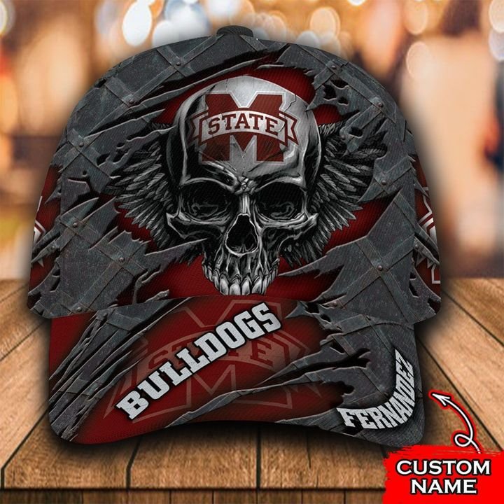Personalized Mississippi State Bulldogs 3d Skull Cap Hat