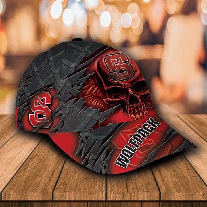 Personalized Nc State Wolfpack 3d Skull Cap Hat 1