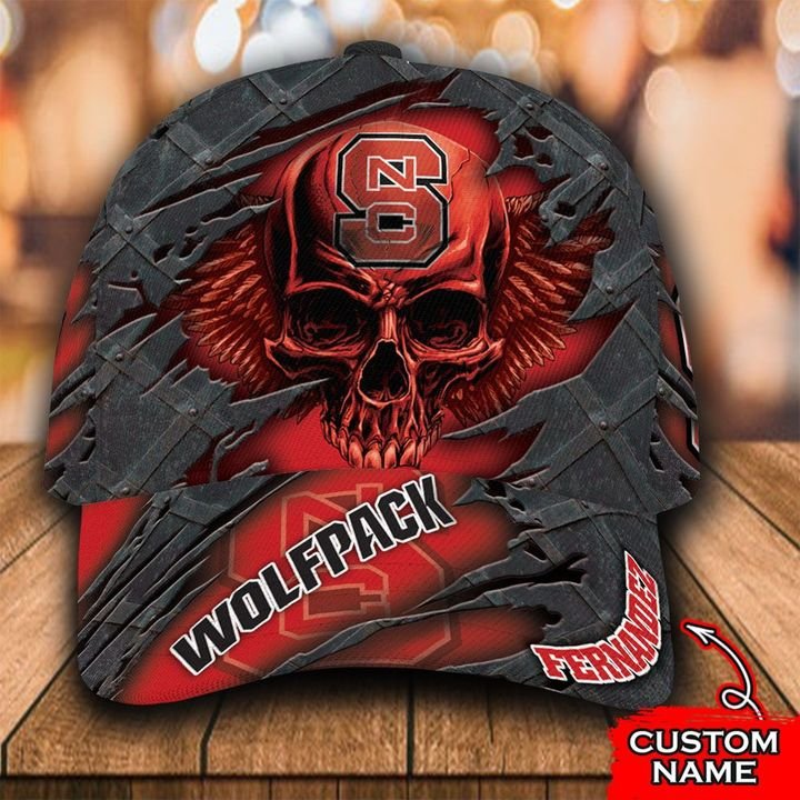 Personalized Nc State Wolfpack 3d Skull Cap Hat