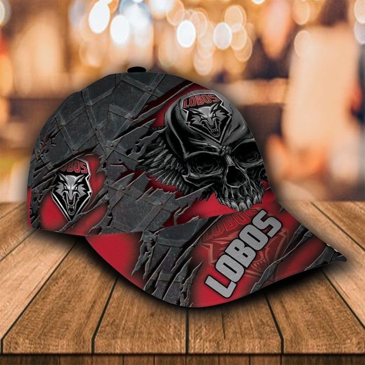 Personalized New Mexico Lobos 3d Skull Cap Hat 1