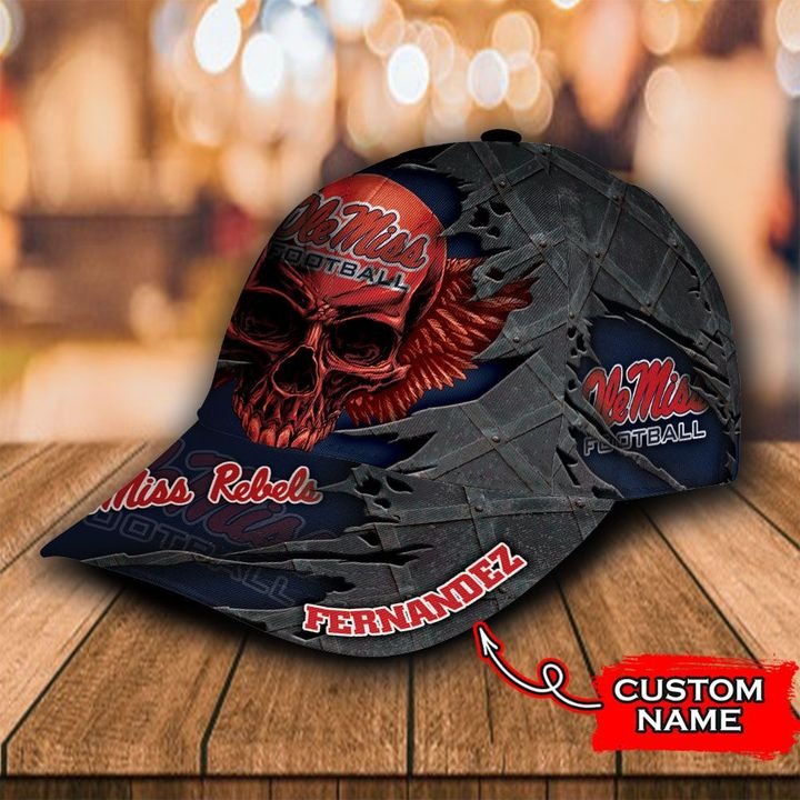 Personalized Ole Miss Rebels 3d Skull Cap Hat 2
