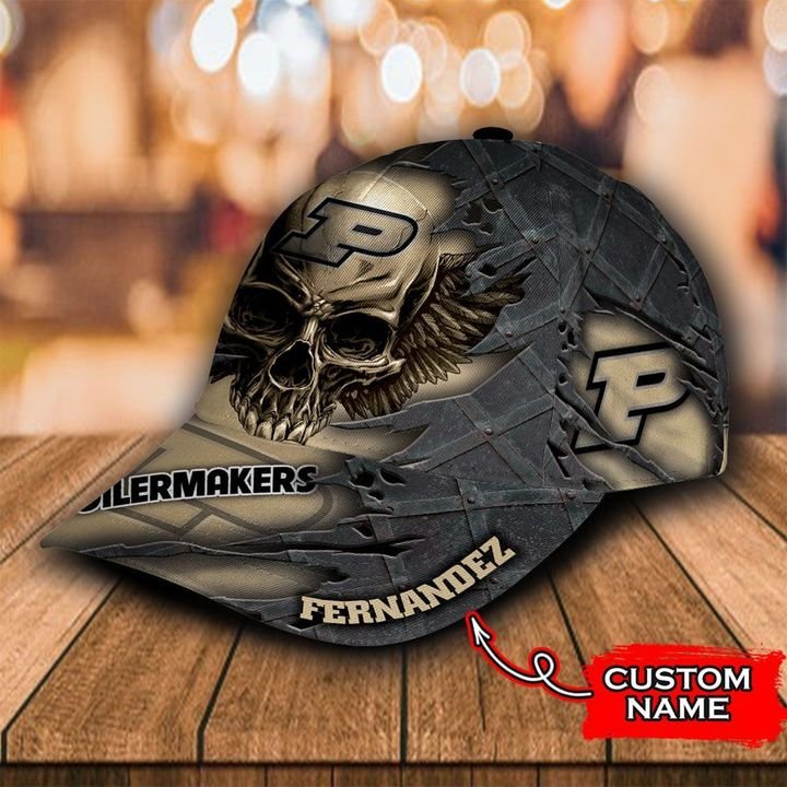 Personalized Purdue Boilermakers 3d Skull Cap Hat 2