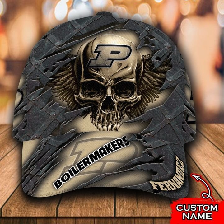 Personalized Purdue Boilermakers 3d Skull Cap Hat