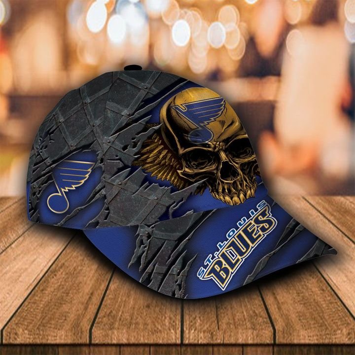Personalized St Louis Blues 3d Skull Cap Hat 1