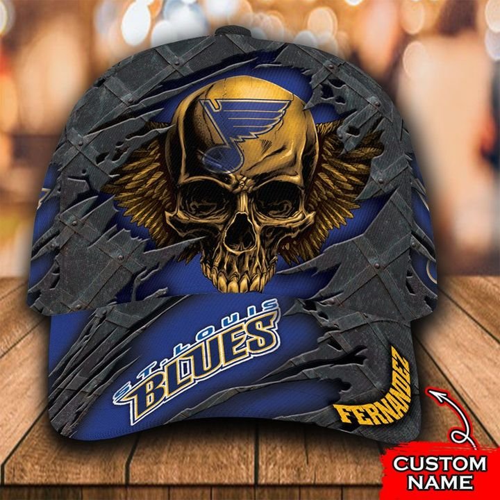 Personalized St Louis Blues 3d Skull Cap Hat