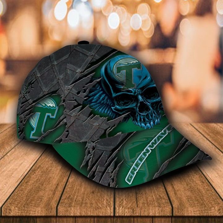 Personalized Tulane Green Wave 3d Skull Cap Hat 1