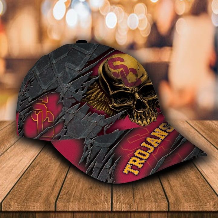 Personalized Usc Trojans 3d Skull Cap Hat 1