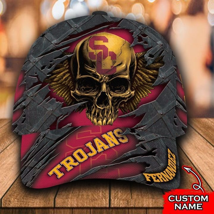 Personalized Usc Trojans 3d Skull Cap Hat