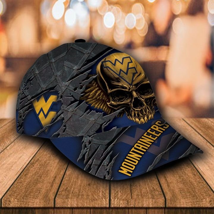 Personalized West Virginia Mountaineers 3d Skull Cap Hat 1