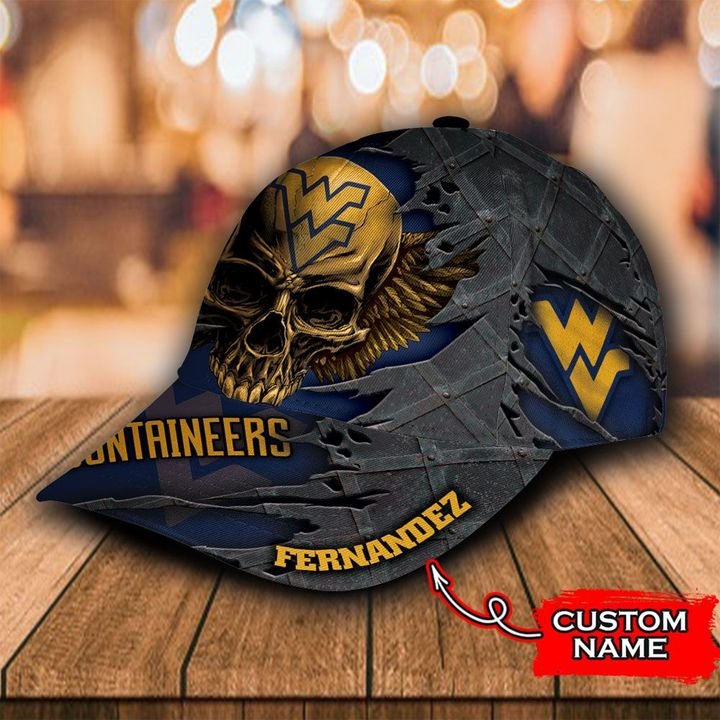 Personalized West Virginia Mountaineers 3d Skull Cap Hat 2