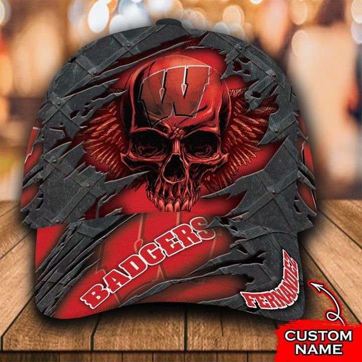 Personalized Wisconsin Badgers 3d Skull Cap Hat – Hothot 021121