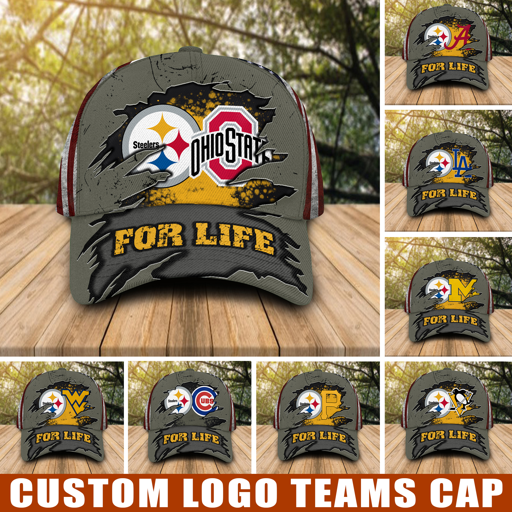 Pittsburgh Steelers and Custom logo Sport teams For Life Cap – Saleoff 121121