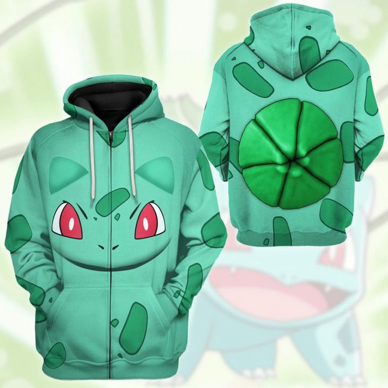 Pokemon Bulbasaur 3d zip hoodie