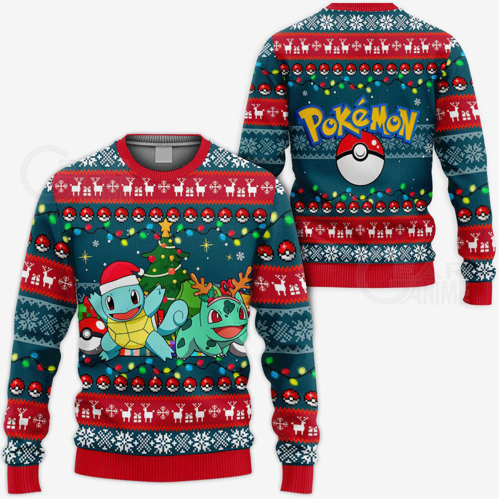 Pokemon Bulbasaur and Squirtle Ugly Christmas Sweater – Saleoff 151121