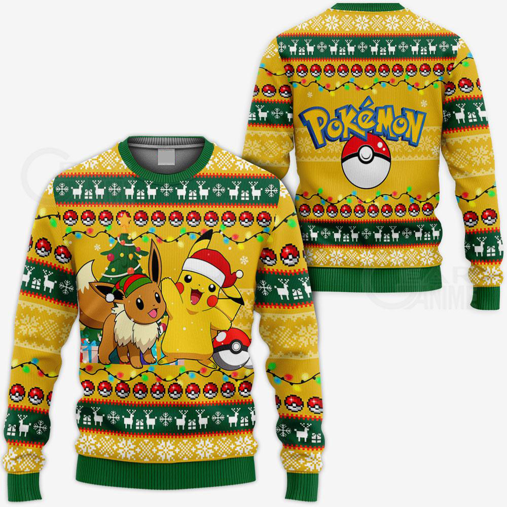 Pokemon Pikachu Eevee Ugly Christmas Sweater – Saleoff 151121
