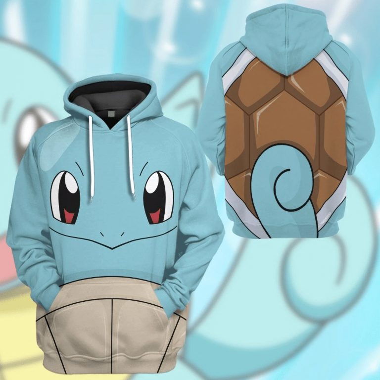 Pokemon Squirtle 3d hoodie and t-shirt