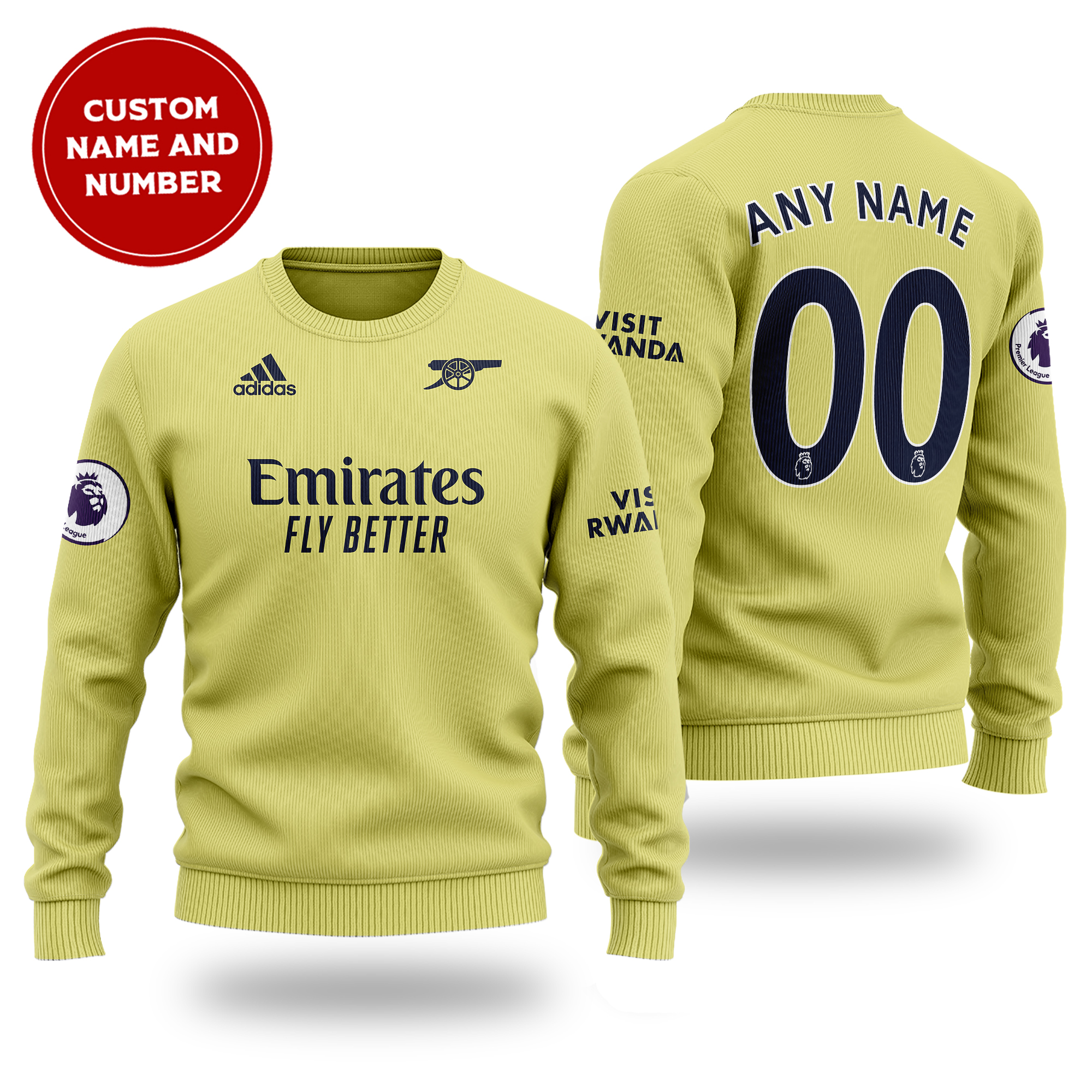 [ Amazing ] Primier League Arsenal FC away kit cutom name and number sweater – Saleoff 261121