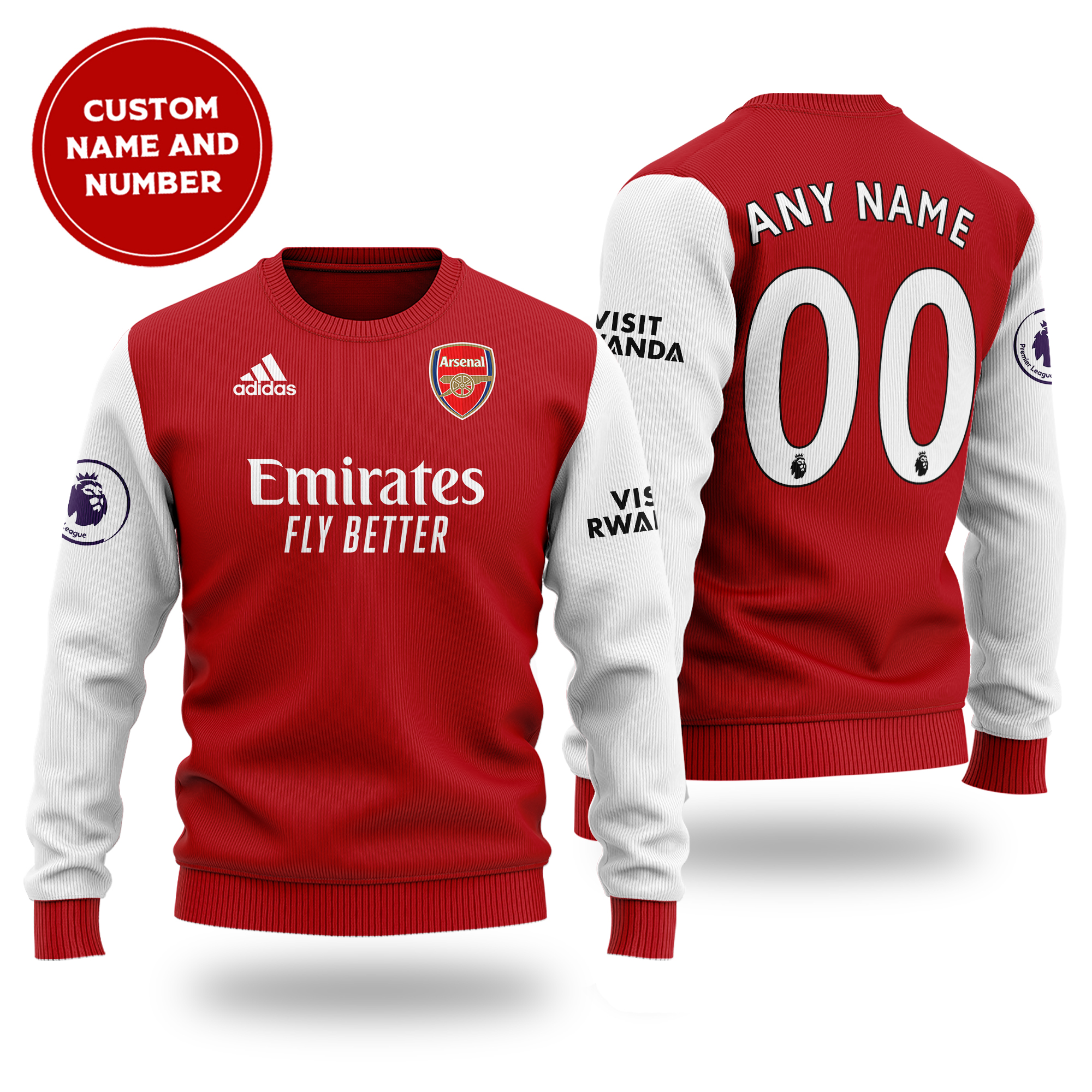 [ Amazing ] Primier League Arsenal FC cutom name and number sweater – Saleoff 261121