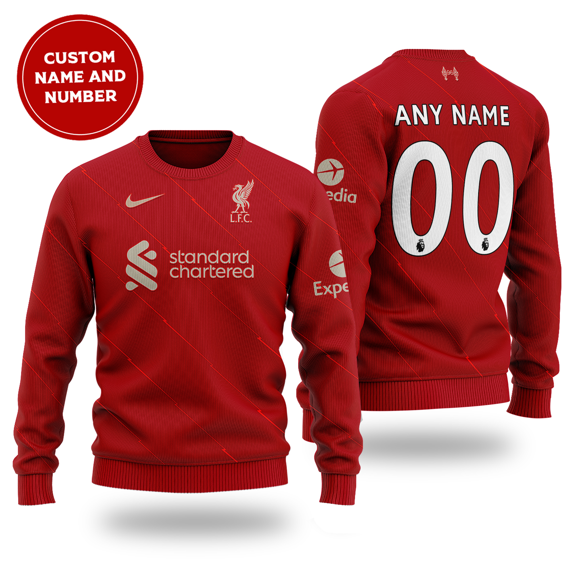 Primier League Liverpool FC cutom name and number sweater