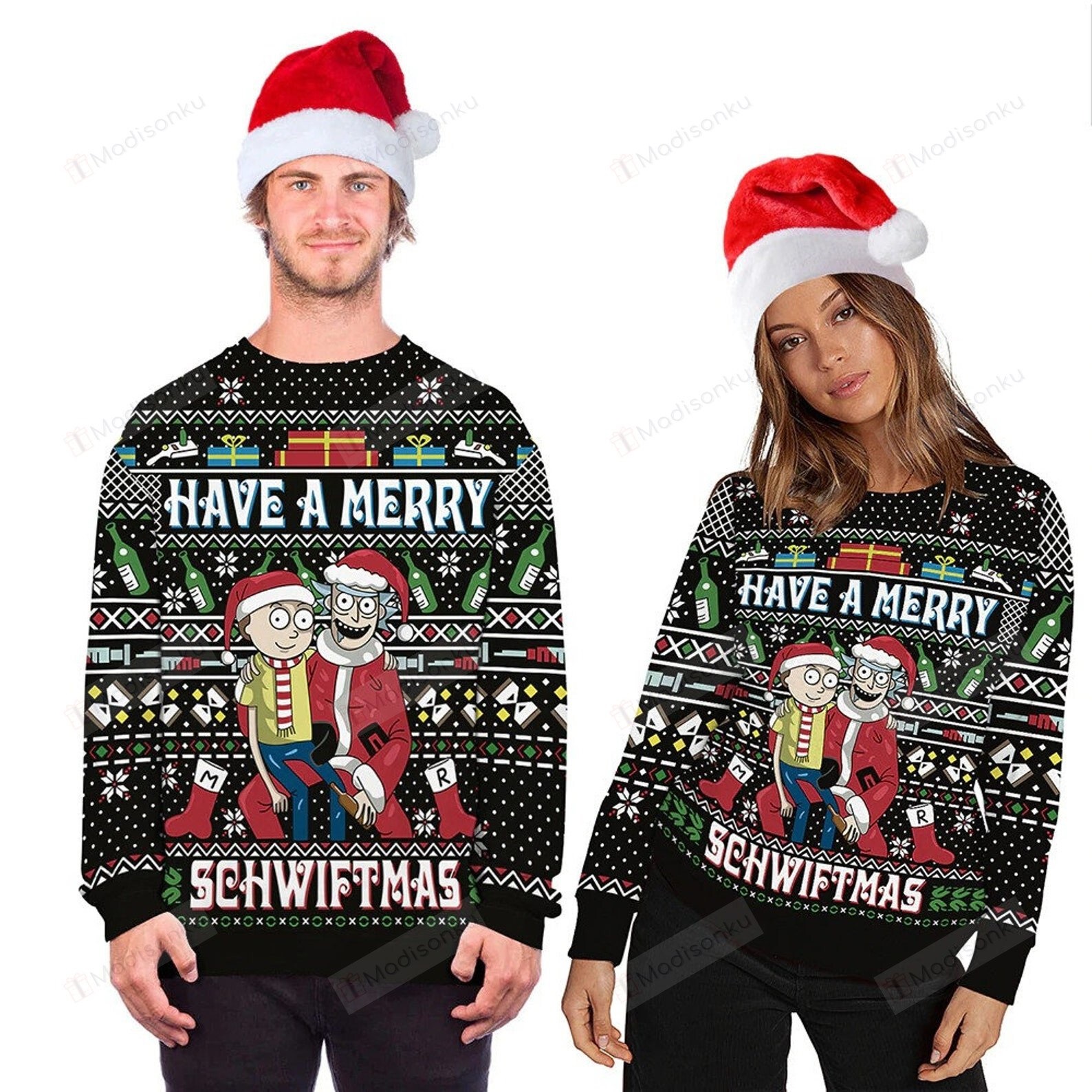 [ Amazing ] Rick and Morty Have a merry schwiftmas ugly christmas sweater – Saleoff 301121