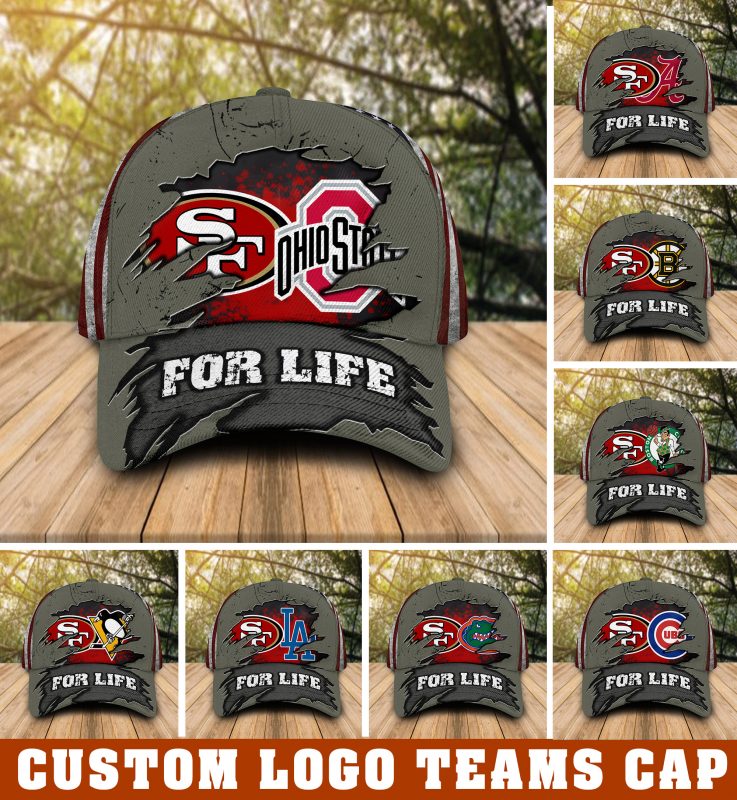 San Francisco 49ers and Custom logo Sport teams For Life Cap
