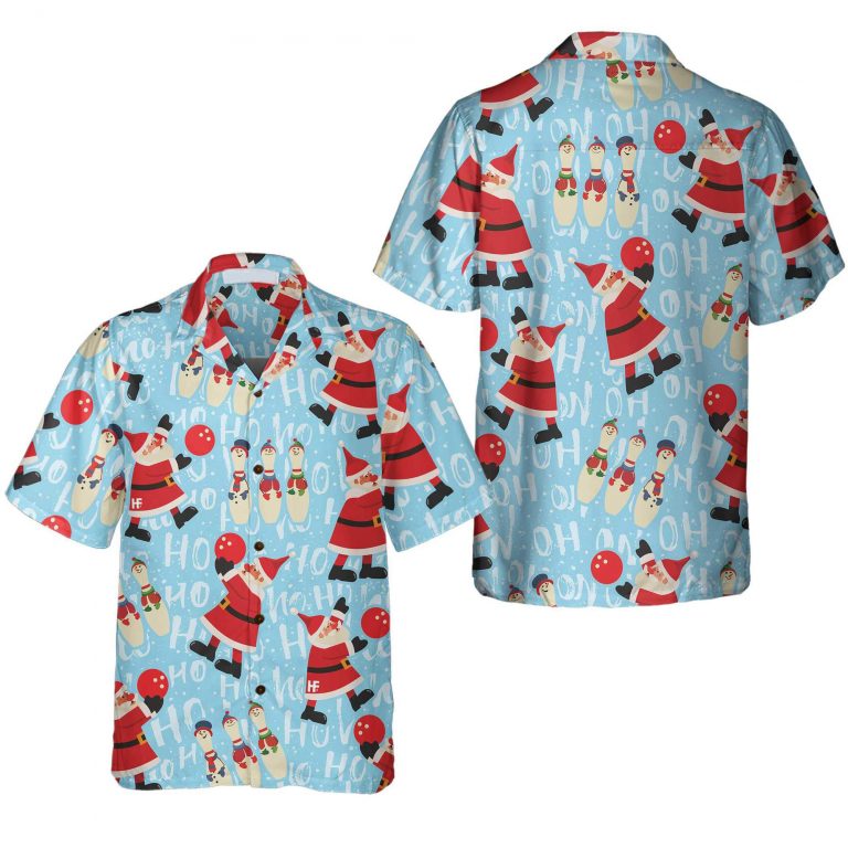 Santa With Bowling Ball Christmas Hawaiian Shirt