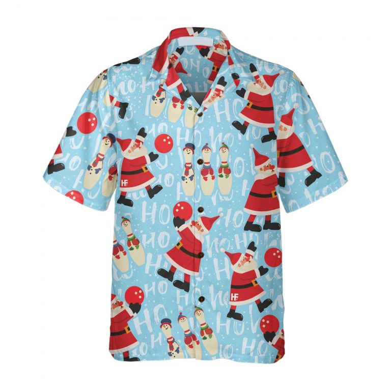 Santa With Bowling Ball Christmas Hawaiian Shirt