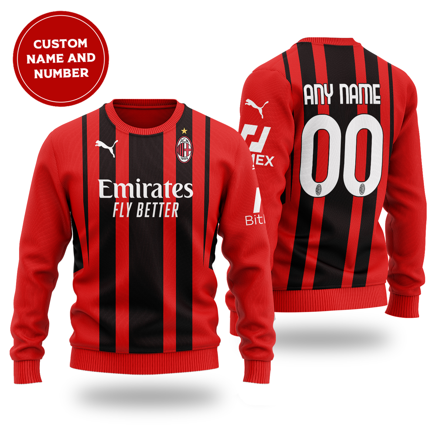 [ Amazing ] Serie A AC Milan FC cutom name and number sweater – Saleoff 261121