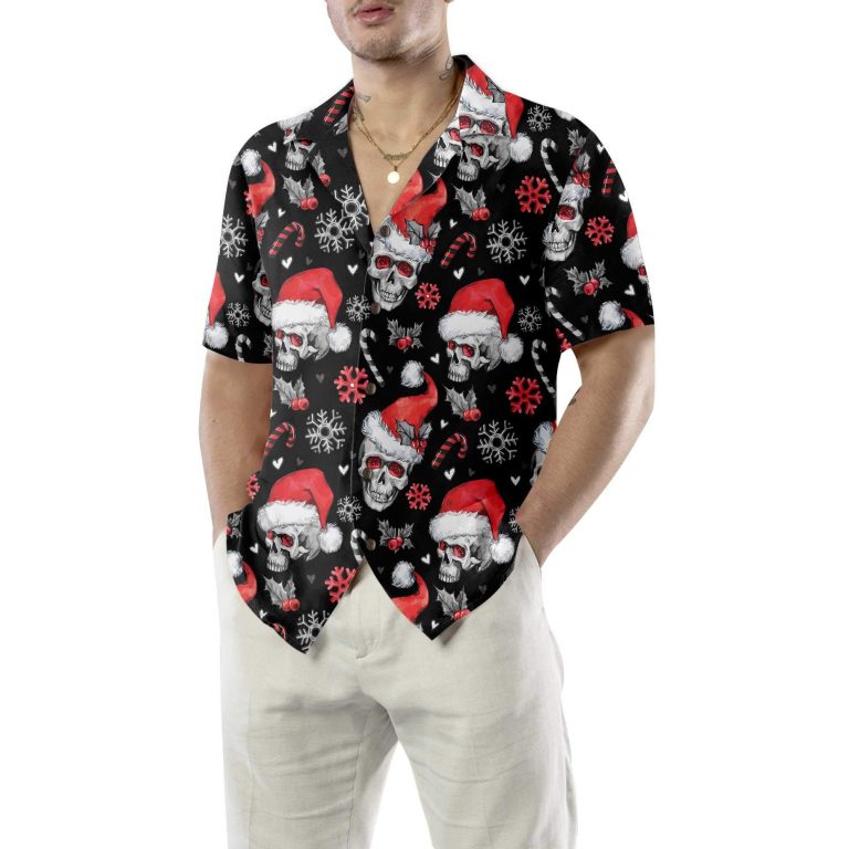 Skulls With Candy Canes Christmas Hawaiian Shirt