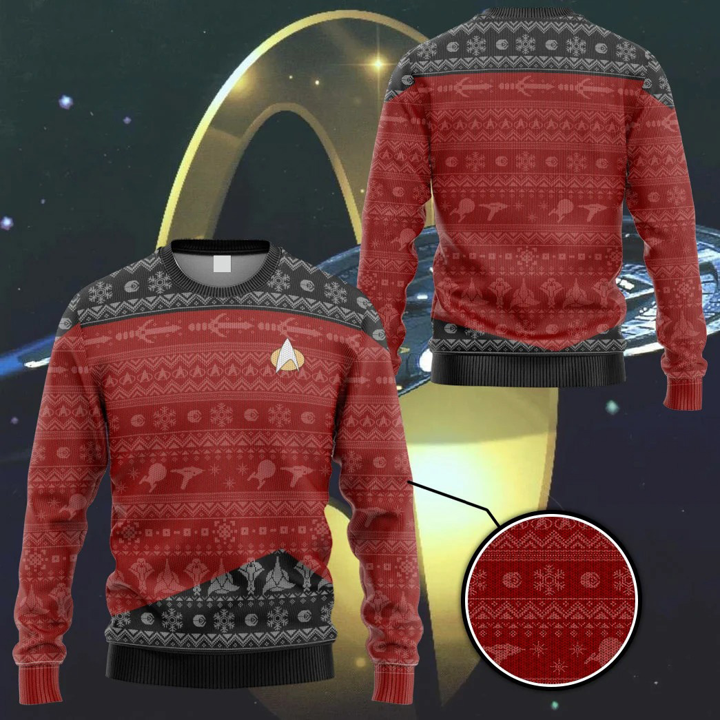 Star Trek trek the halls red ugly christmas sweater – Saleoff 221121