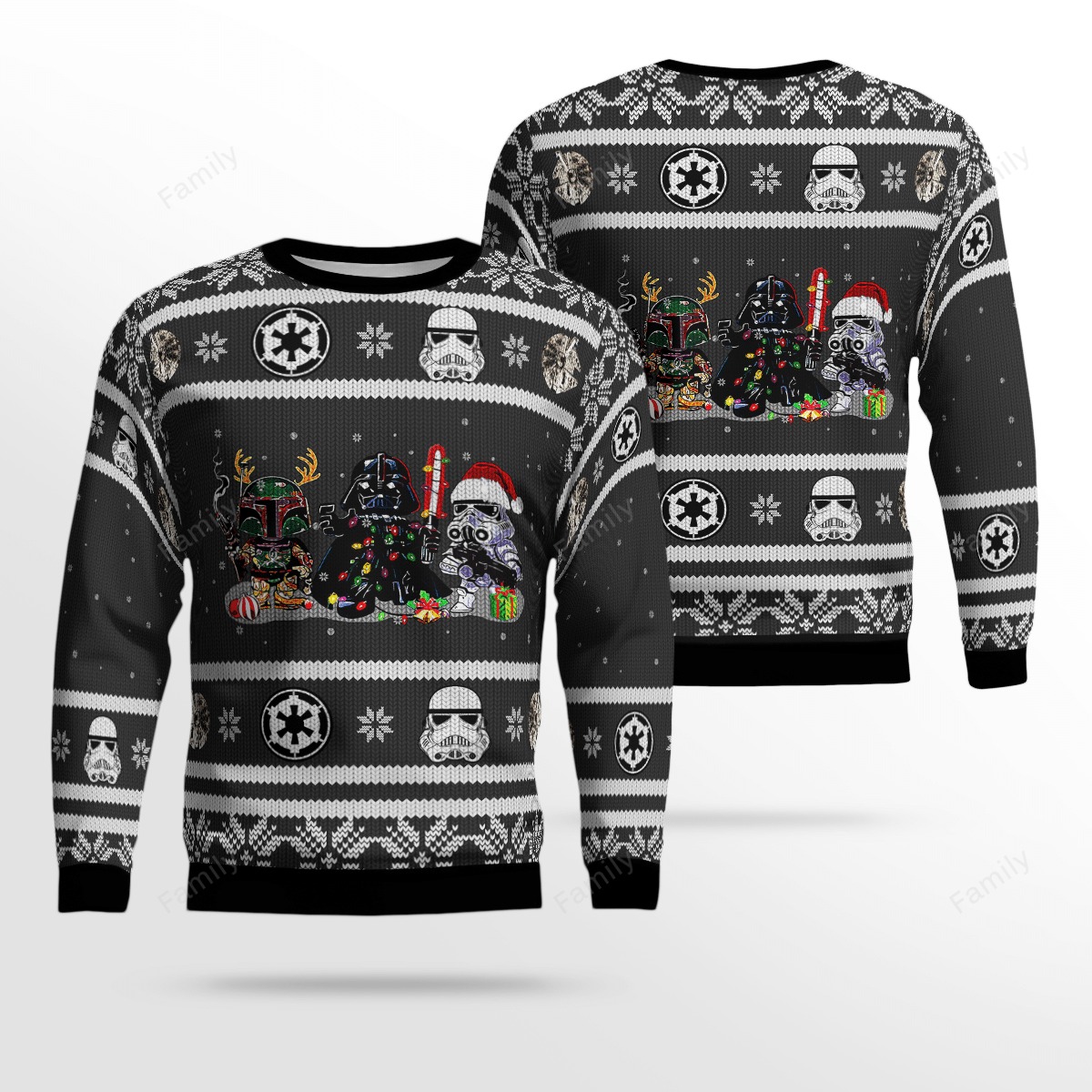 Star Wars Darth Vader Boba Fett christmas sweater