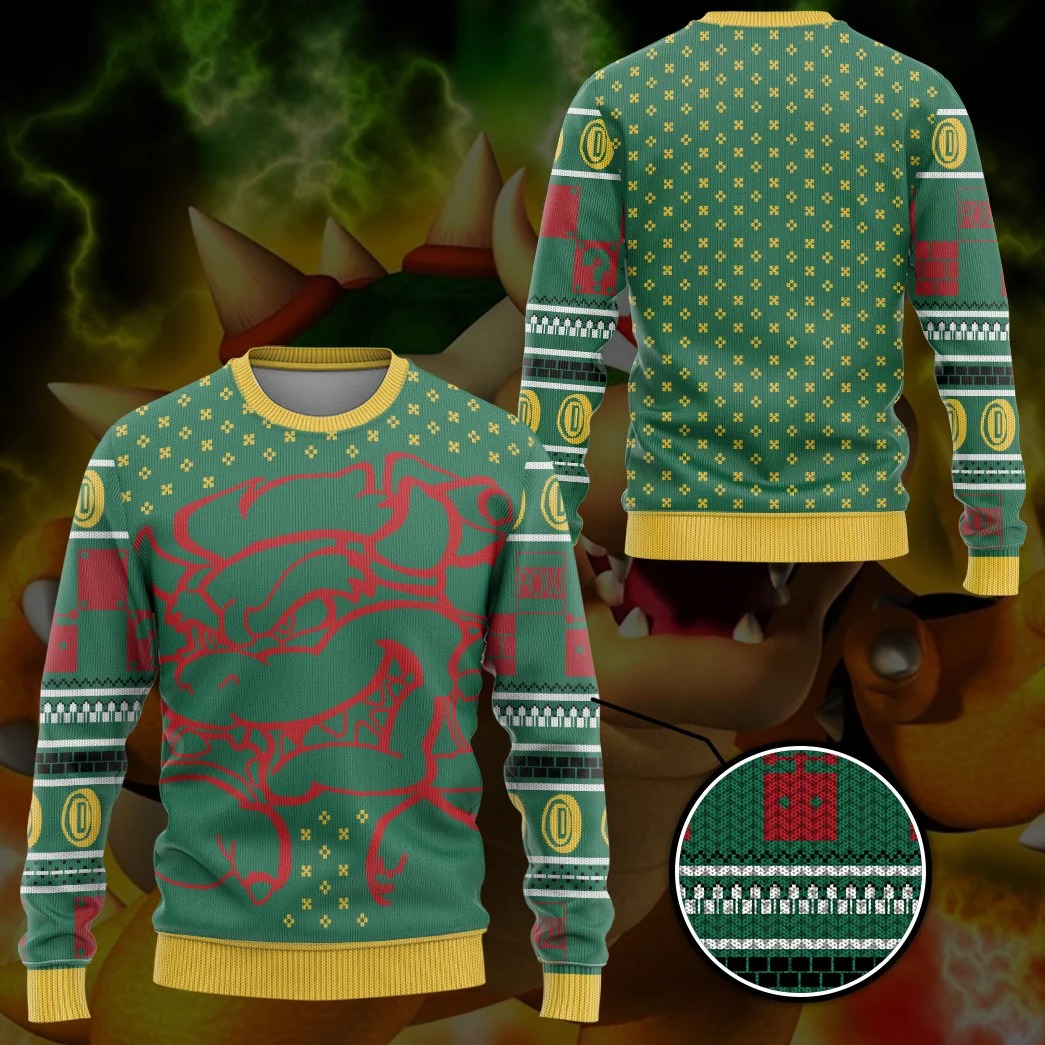Super Mario Bowser knitted Christmas ugly sweater – Saleoff 231121