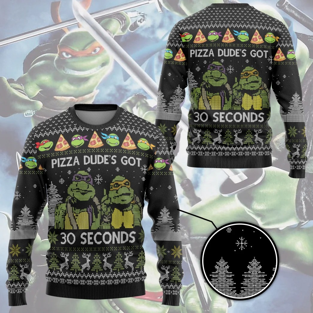 TMNT Pizza dude's got 30 seconds ugly christmas sweater
