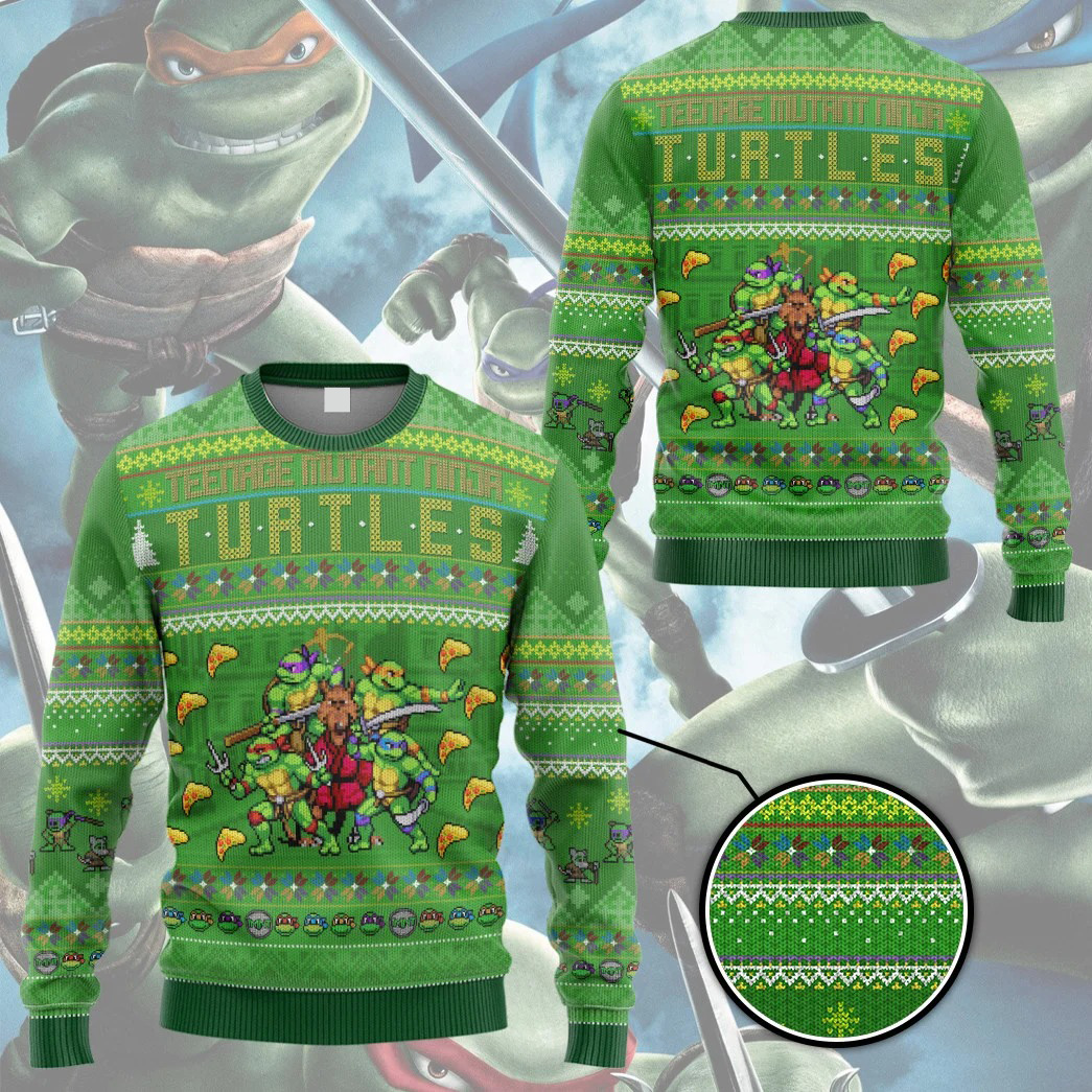 TMNT turtles ugly christmas sweater