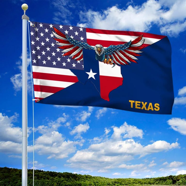 Texas Flag Texas American Eagle Grommet Flag