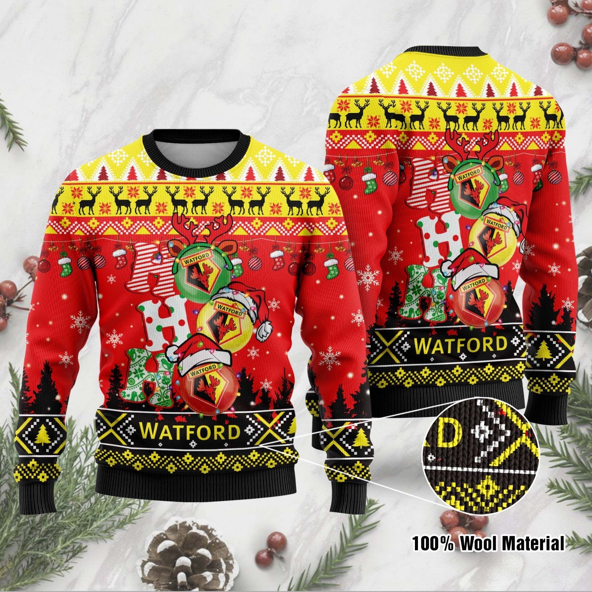 [ Amazing ] Watford FC Ho Ho Ho ugly christmas sweater – Saleoff 271121