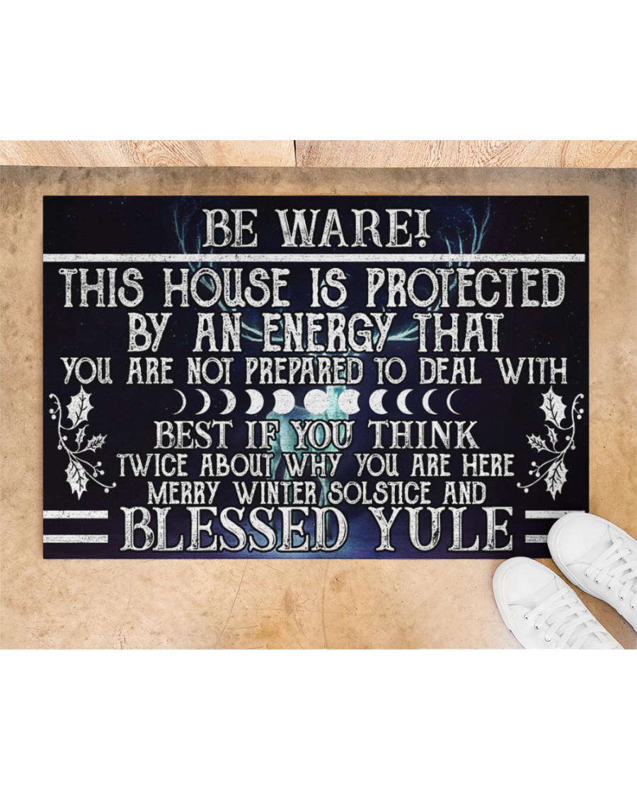 Witch Be ware This house is protected Blessed yule doormat
