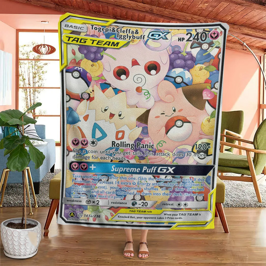 Anime Pokemon Togepi & Cleffa & Igglybuff-GX Cosmic Eclipse Custom Soft Blanket – Saleoff 171121