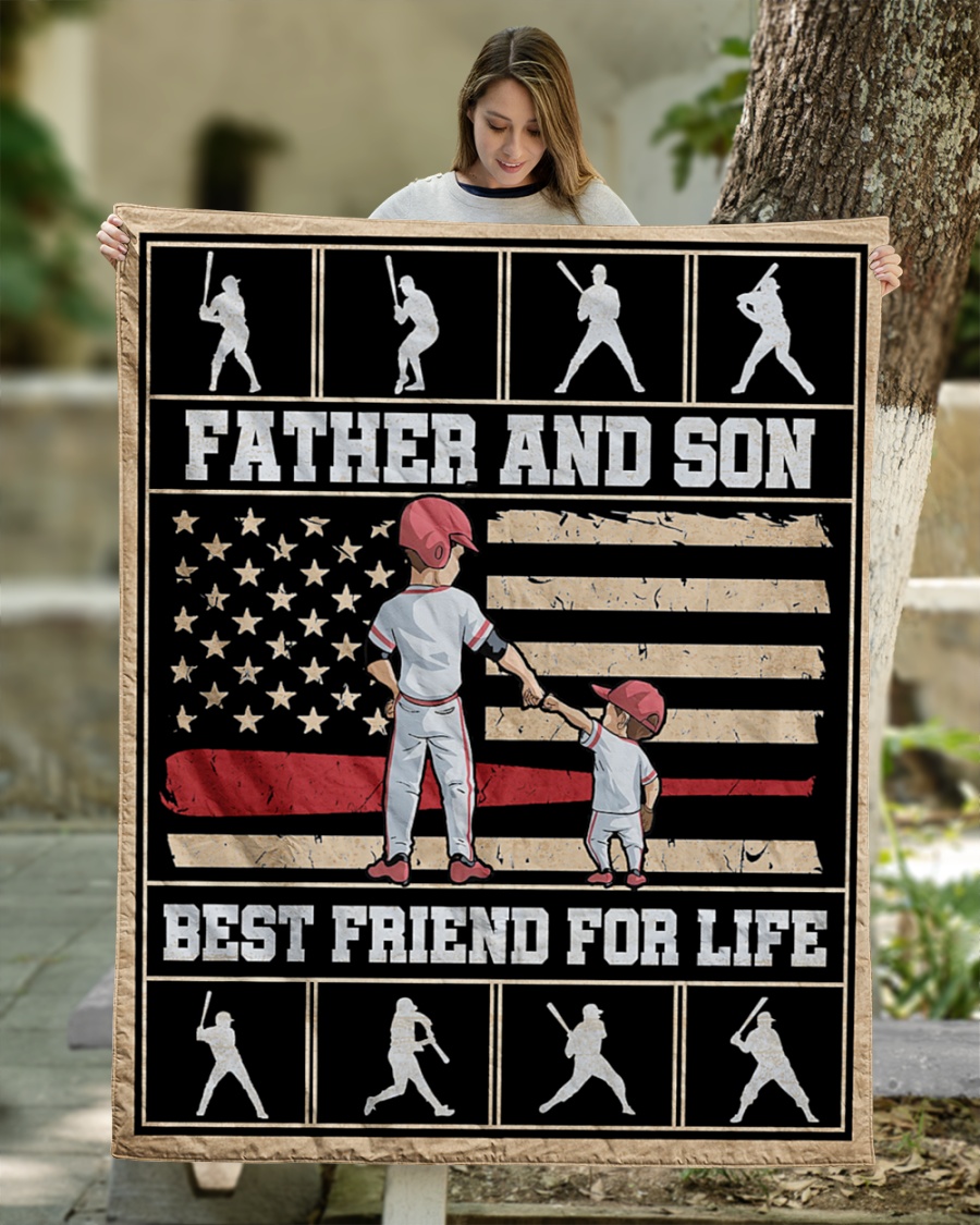 Baseball Father and son best friend for life quilt blanket