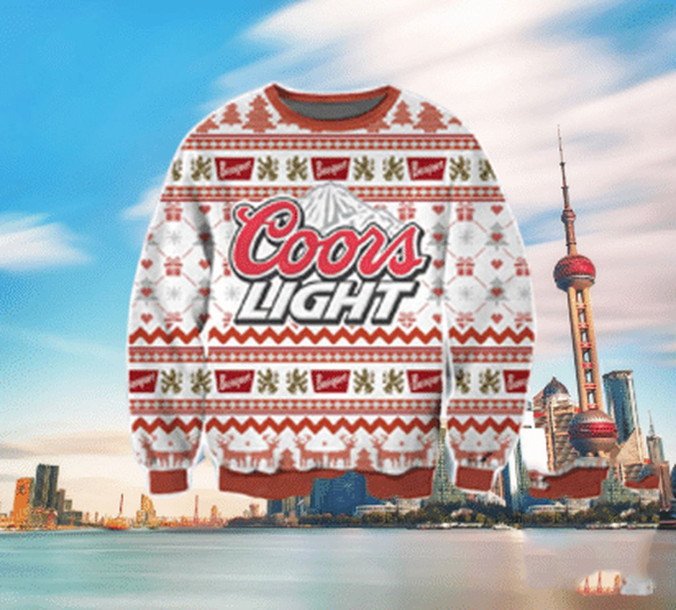 Coors Light ugly christmas sweater