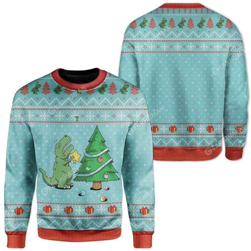 [ COOL ] Dinosaur christmas tree ugly sweater – Saleoff 091221