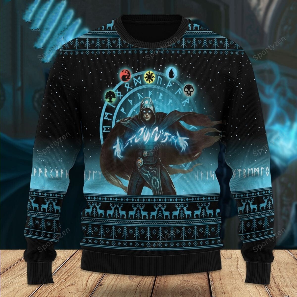 Game MTG Magic The Gathering Jace the Mind Sculptor christmas sweater